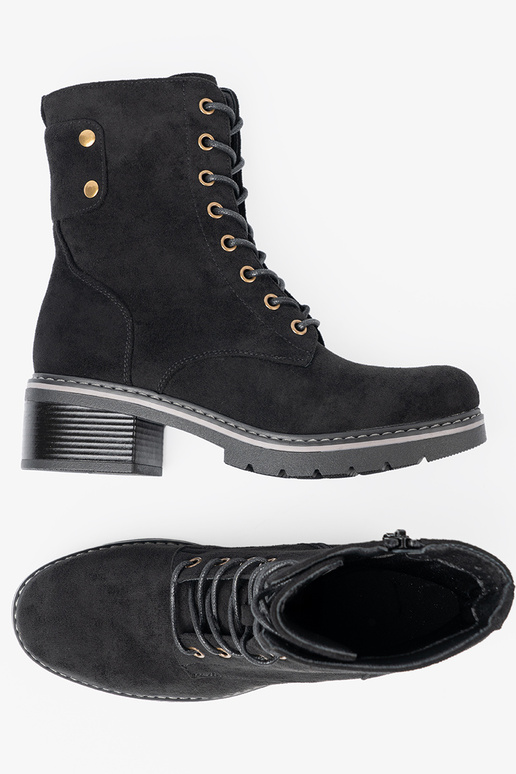 couleur noire lacé bottes d équitation hautes z grubą podeszÀą