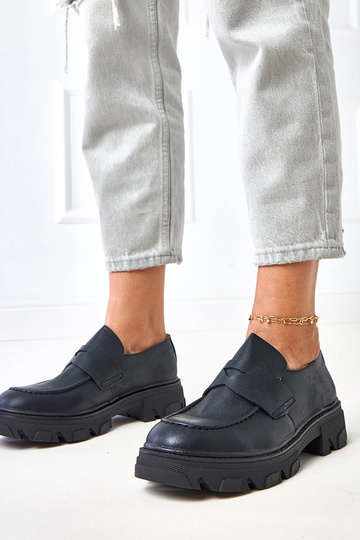 Mocassins noirs mats pour femmes Kirna