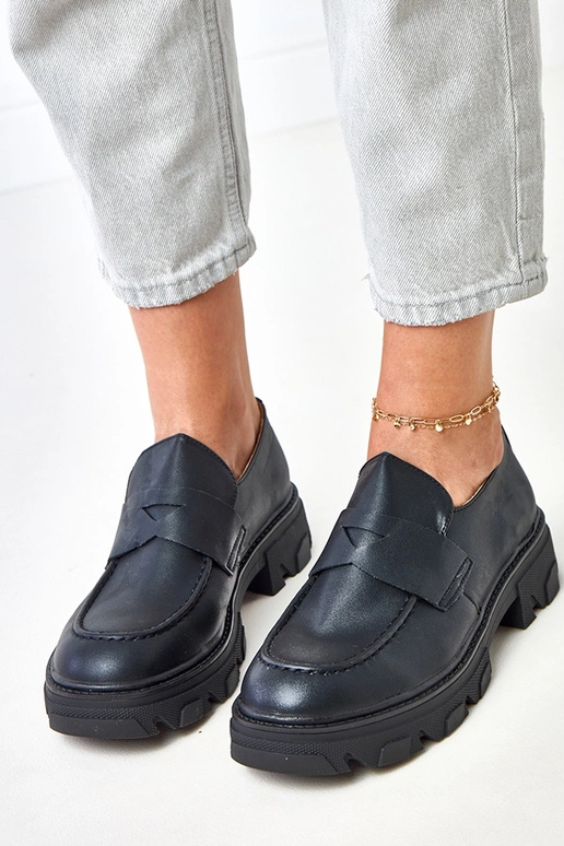 Mocassins noirs mats pour femmes Kirna