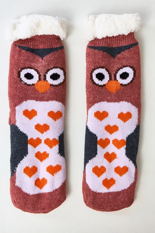 Chaussettes roses avec un hibou Lotis