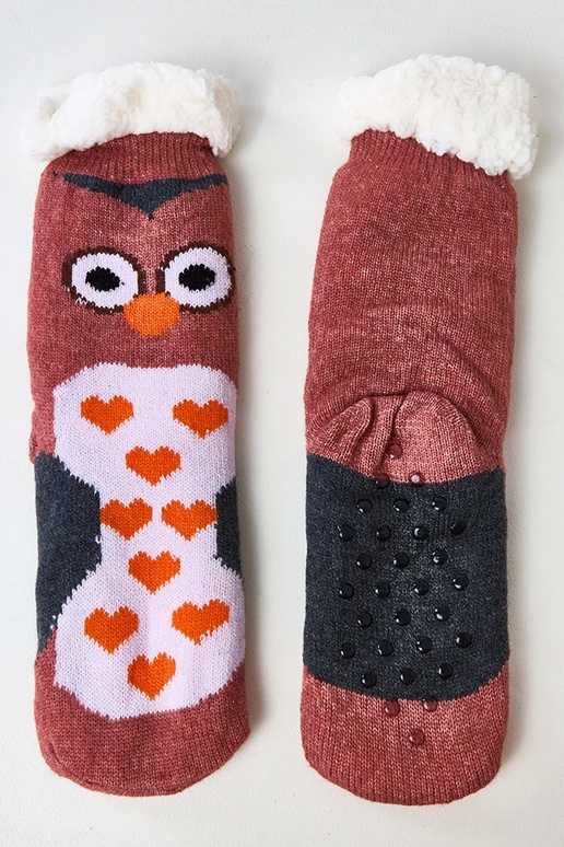 Chaussettes roses avec un hibou Lotis