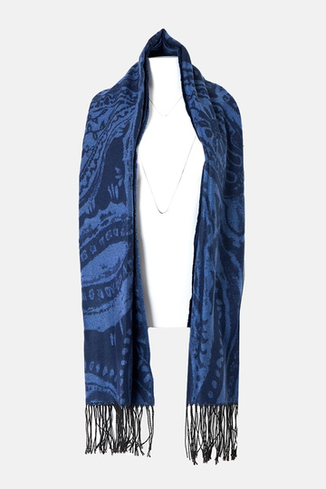 Écharpe noir et brun avec fleurs Colonie 2