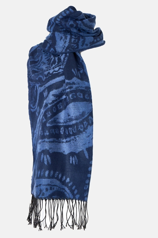 Écharpe noir et brun avec fleurs Colonie