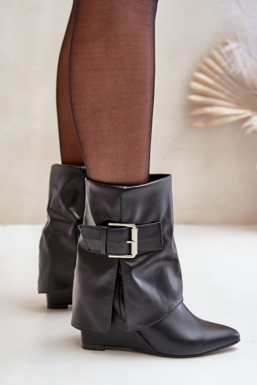 Bottes Sur un coinDANSyÀiniętą CholeÀką I avec boucles couleur noire Vortinia