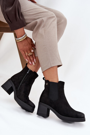 Bottines stylées noires pour femmes isolées avec talons Zelia