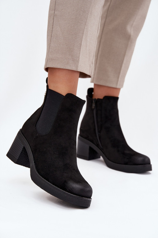 bottes élégantes Féminin avec des talons réchauffer couleur noire Zelia