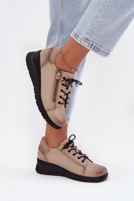 Peau chaussures Féminin Sur un coin Vinceza 39964 beige