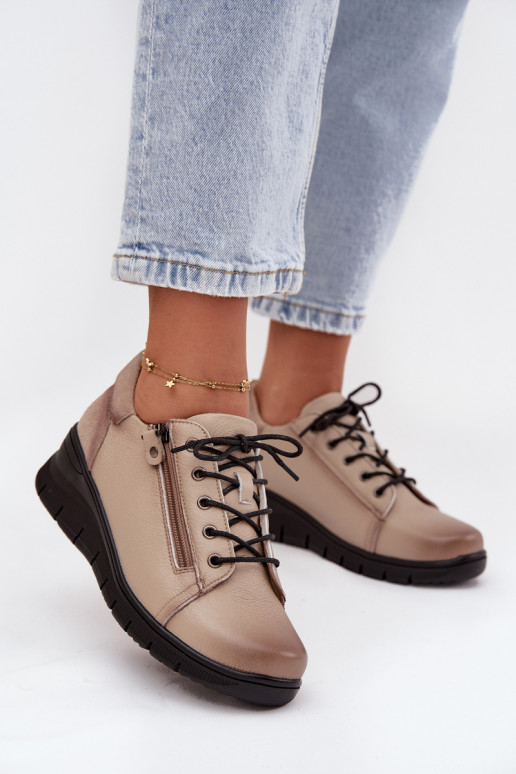 Peau chaussures Féminin Sur un coin Vinceza 39964 beige