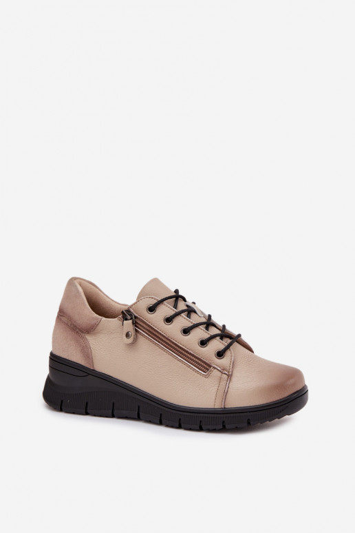 Peau chaussures Féminin Sur un coin Vinceza 39964 beige