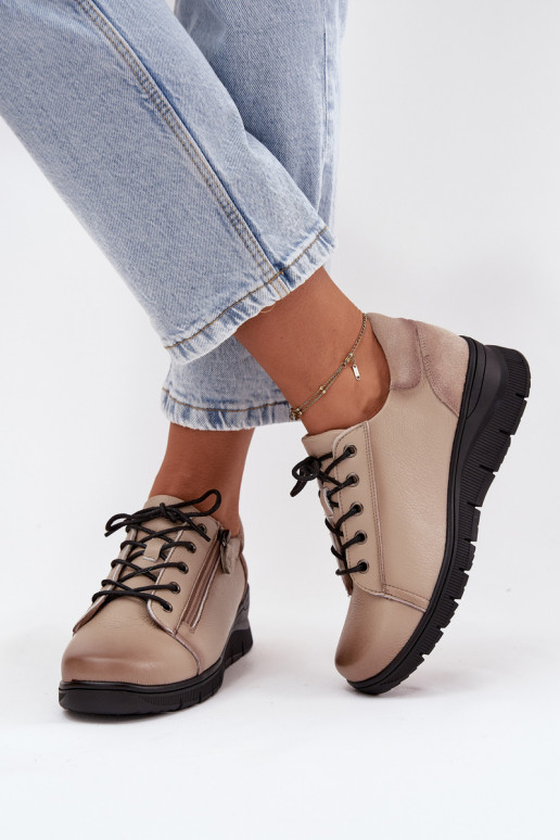 Peau chaussures Féminin Sur un coin Vinceza 39964 beige