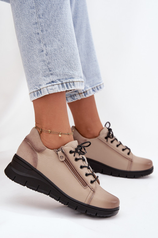 Peau chaussures Féminin Sur un coin Vinceza 39964 beige