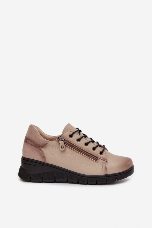 Peau chaussures Féminin Sur un coin Vinceza 39964 beige