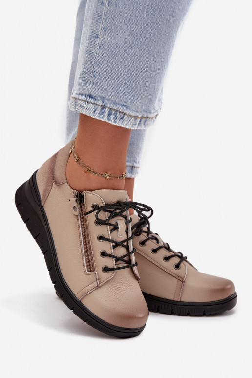 Peau chaussures Féminin Sur un coin Vinceza 39964 beige
