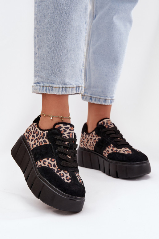 en daim réchauffer Chaussures modèle baskets Féminin avec une plateforme Vinceza 66841 avec des motifs en fourrure de léopard co en daim réchauffer Chaussures modèle baskets Féminin avec une plateforme Vinceza 66841 avec des motifs en fourrure de léopard co