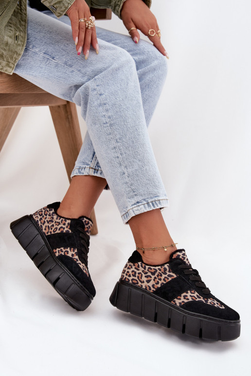 en daim réchauffer Chaussures modèle baskets Féminin avec une plateforme Vinceza 66841 avec des motifs en fourrure de léopard co en daim réchauffer Chaussures modèle baskets Féminin avec une plateforme Vinceza 66841 avec des motifs en fourrure de léopard co