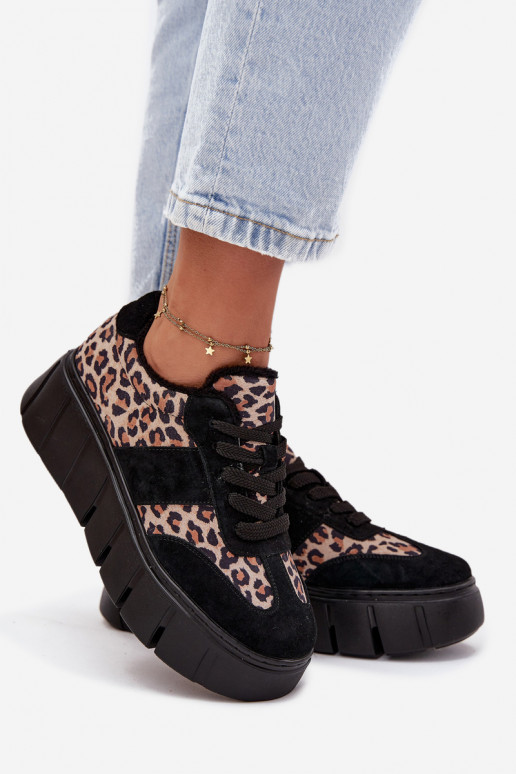 en daim réchauffer Chaussures modèle baskets Féminin avec une plateforme Vinceza 66841 avec des motifs en fourrure de léopard co en daim réchauffer Chaussures modèle baskets Féminin avec une plateforme Vinceza 66841 avec des motifs en fourrure de léopard co