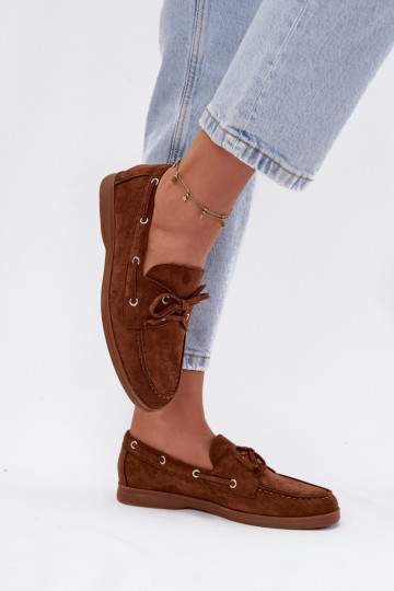 chaussures mocassins pour femmes avec des détails élégants marron Calivra