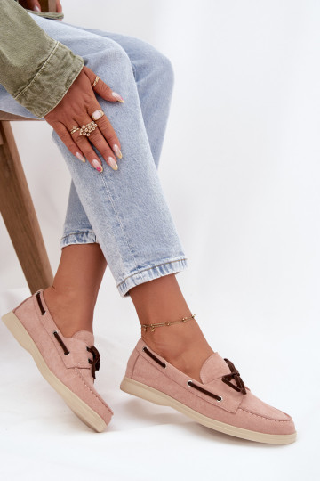 chaussures mocassins pour femmes avec des détails élégants Nuance rose clair Calivra