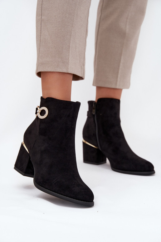 réchauffer Bottes pour femmes Ze couleur doréemi Detalami avec des talons couleur noire Dorisse
