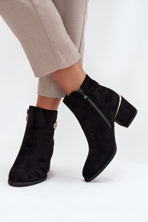 réchauffer Bottes pour femmes Ze couleur doréemi Detalami avec des talons couleur noire Dorisse