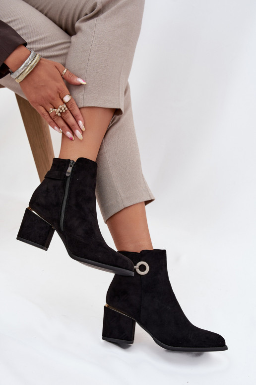 réchauffer Bottes pour femmes Ze couleur doréemi Detalami avec des talons couleur noire Dorisse