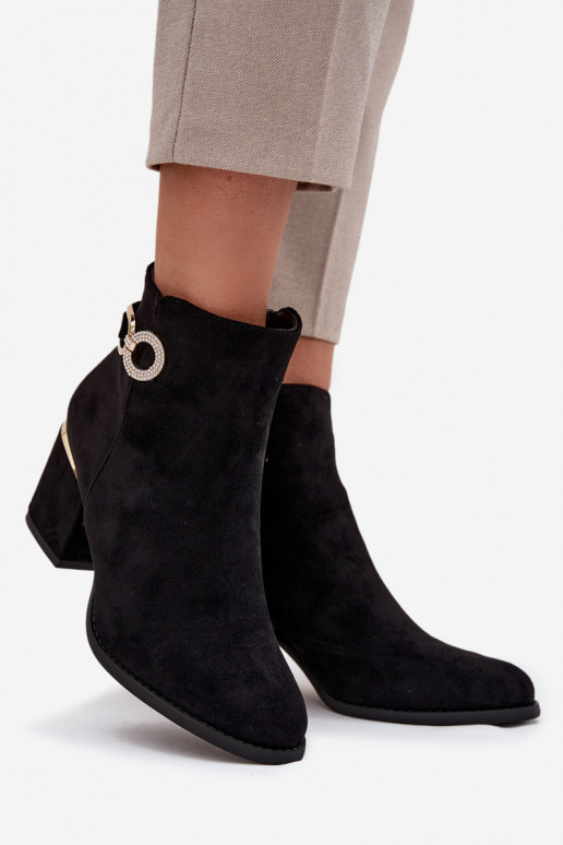 réchauffer Bottes pour femmes Ze couleur doréemi Detalami avec des talons couleur noire Dorisse