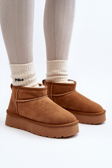 Bottes en daim chaudes pour la neige, couleur marron, Nucca