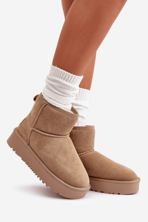 Peau en daim Bottes de neige avec une plateforme À cause de Kubo beige Rianaella Peau en daim Bottes de neige avec une plateforme À cause de Kubo beige Rianaella