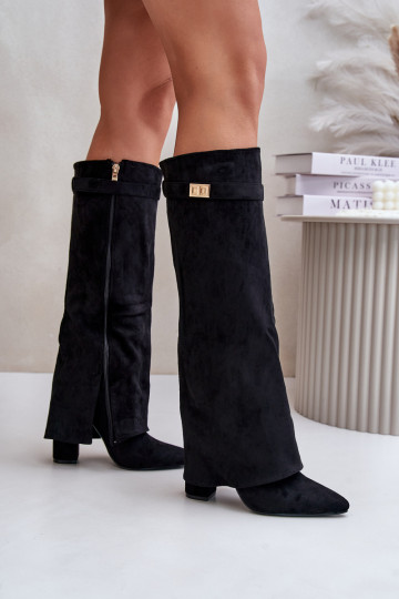 bottes avec des talonsDANSyÀiniętą CholeÀką réchauffer couleur noire Urelli