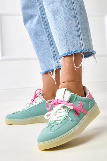 Baskets turquoise avec... 2