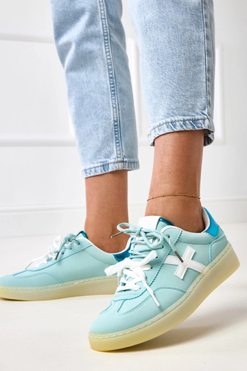 Baskets bleues avec plateforme et insert blanc Eriksen