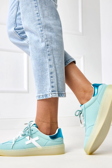 Baskets bleues avec plateforme et insert blanc Eriksen 2