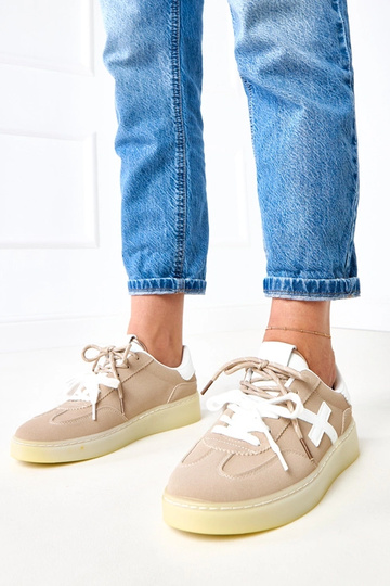 Baskets brunes avec plateforme et insert blanc Eriksen