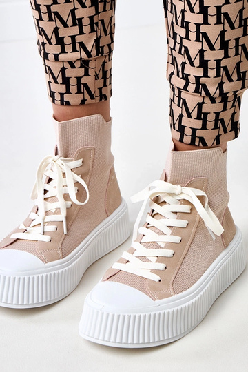 Baskets slip-on roses de type chaussette avec plateforme Perkins