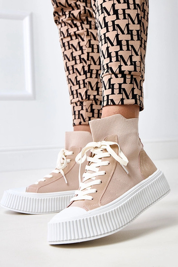 Baskets slip-on roses de type chaussette avec plateforme Perkins 2