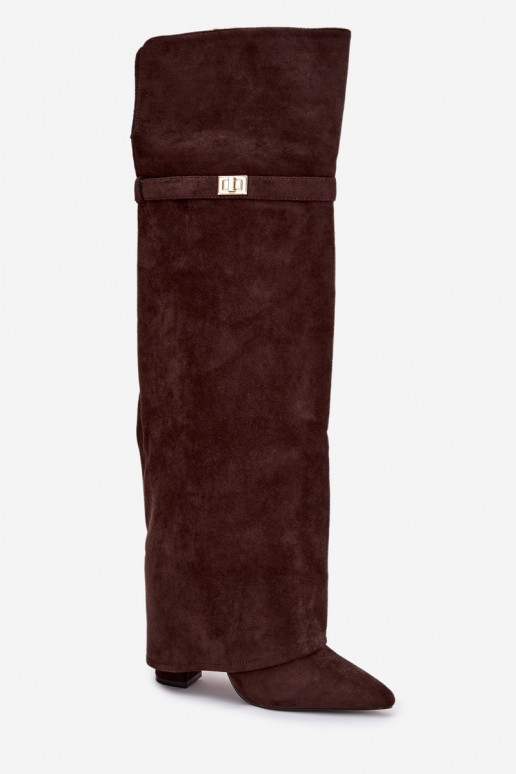 réchauffer bottesDANSyÀiniętą CholeÀką au-dessus du genou Obcas Słupek CzekoladoÀe Serelle réchauffer bottesDANSyÀiniętą CholeÀką au-dessus du genou Obcas Słupek CzekoladoÀe Serelle