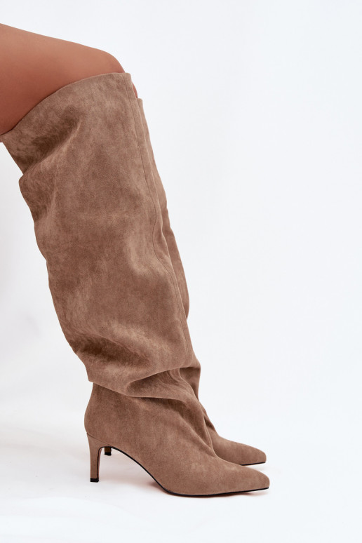 bottes pour femmes avec des talons fins Un modèle convaincant beige Il fautvilla