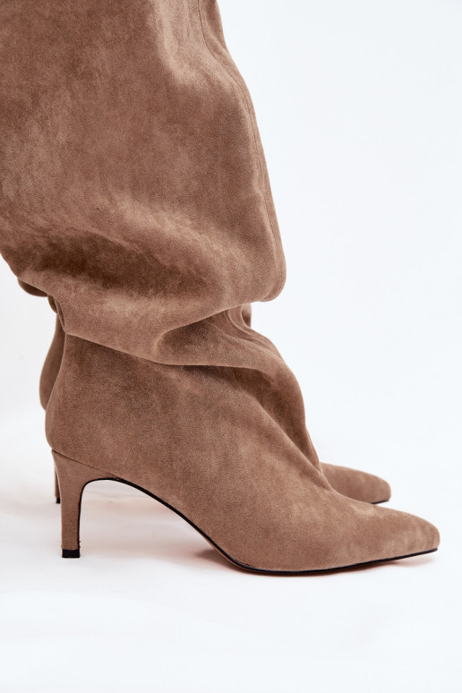 bottes pour femmes avec des talons fins Un modèle convaincant beige Il fautvilla