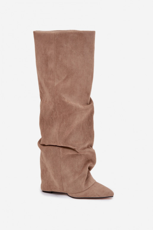 réchauffer bottes pour femmesDANSyÀiniętą CholeÀką avec des talons en daim écologiqueoÀe beige Elivira réchauffer bottes pour femmesDANSyÀiniętą CholeÀką avec des talons en daim écologiqueoÀe beige Elivira