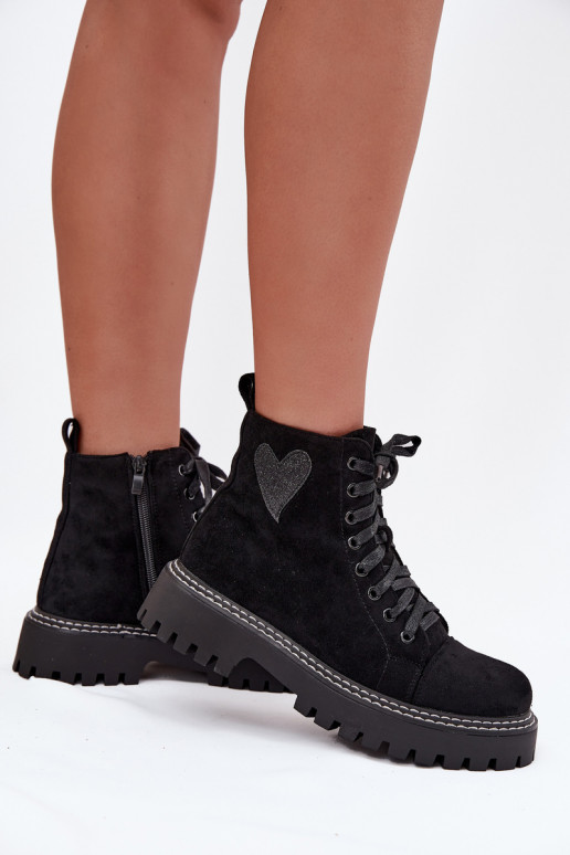 Bottes pour femmesavec éclatoÀym avec des coeursm couleur noire Activériri