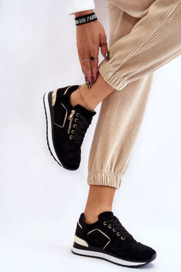 en daim baskets avec une plateforme couleur noire Riverside 2