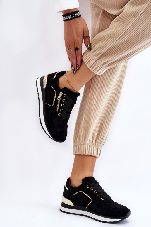 en daim baskets avec une plateforme couleur noire Riverside en daim baskets avec une plateforme couleur noire Riverside