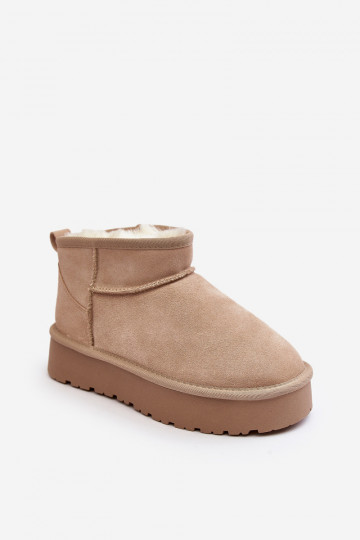Bottes de neige riches en daim couleur ivoire Nucca
