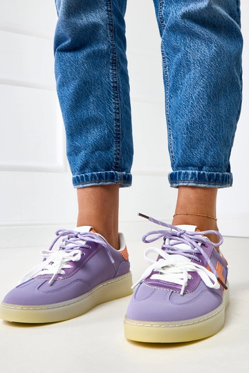 Baskets violettes avec plateforme et insert orange Eriksen