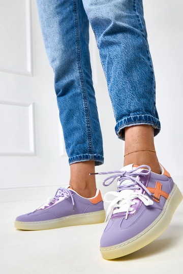 Baskets violettes avec plateforme et insert orange Eriksen 2