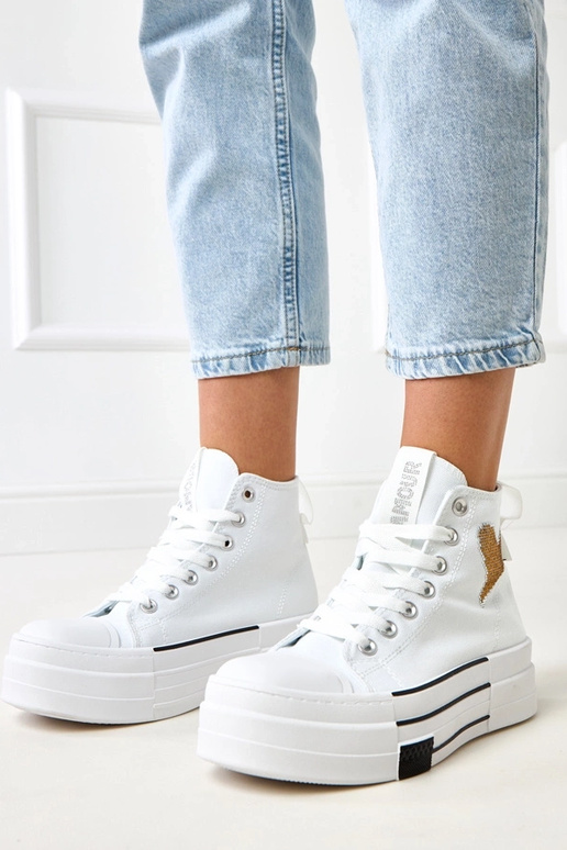 Baskets montantes blanches avec... Baskets montantes blanches avec...