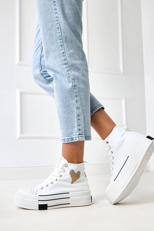 Baskets montantes blanches avec... Baskets montantes blanches avec...