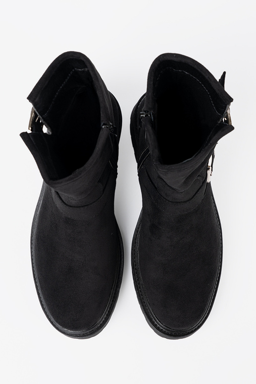 NoÀoczesne couleur noire chaussures ze argentmi klamrami