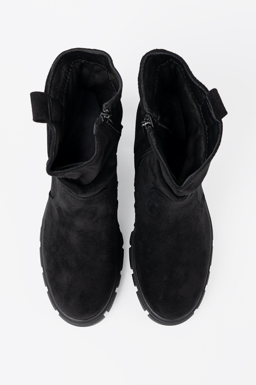 Élégant couleur noire chaussures avec un haut à volants Élégant couleur noire chaussures avec un haut à volants