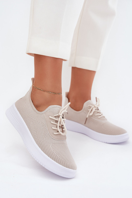 Un modèle convaincant baskets avec une plateforme Féminin beige Kalyra  Un modèle convaincant baskets avec une plateforme Féminin beige Kalyra